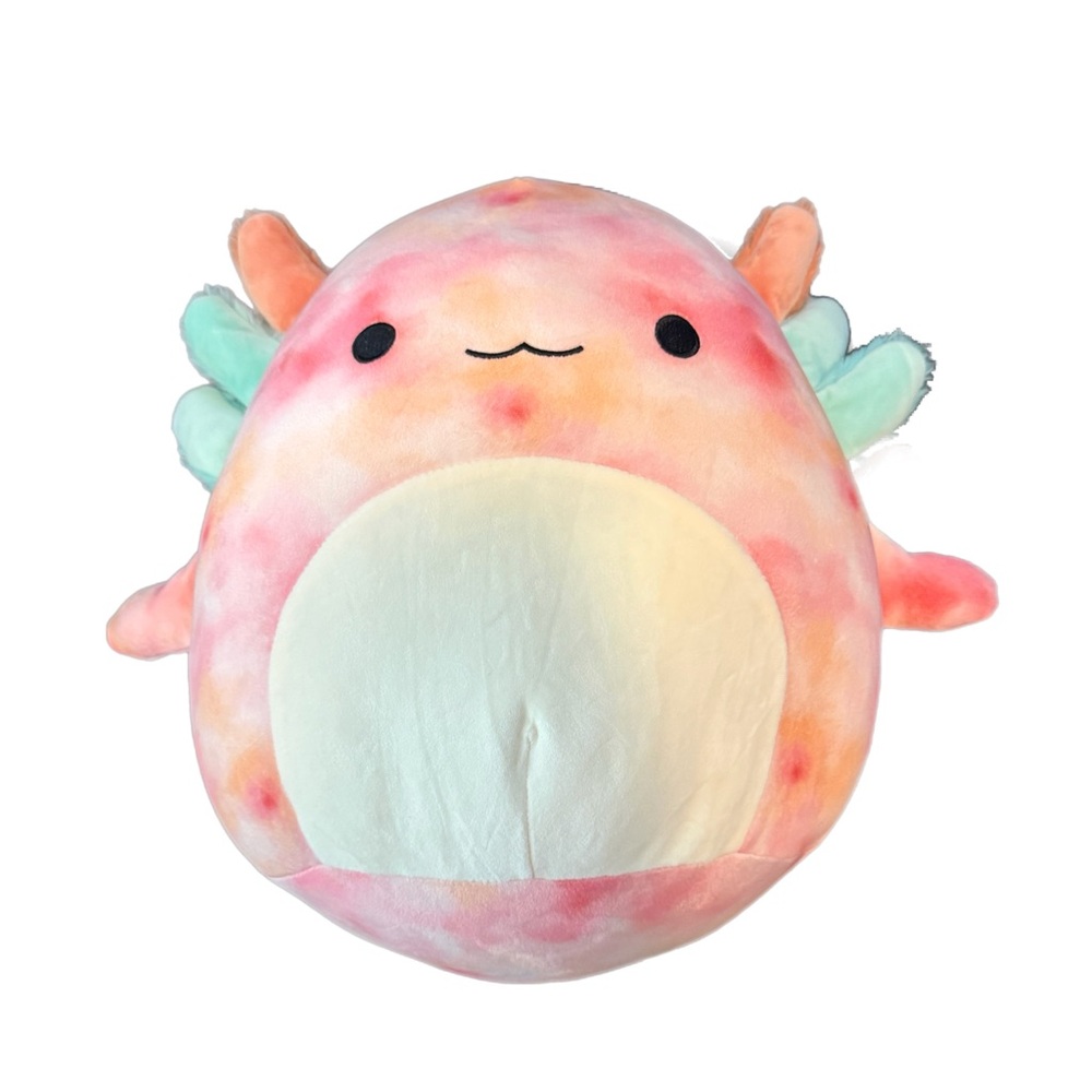 Squishmallows Askel the Axolotl Pinks and Orange tie dye Stuffed Animal NWT 14” - Picture 6 of 7